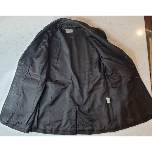 ISABELLA BIRD Pebbled Leather Brown Jacket Women's Petite Med Light Distressing - Picture 5 of 14